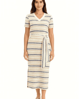 Conjunto listrado Texturizado - sofisticação com conforto