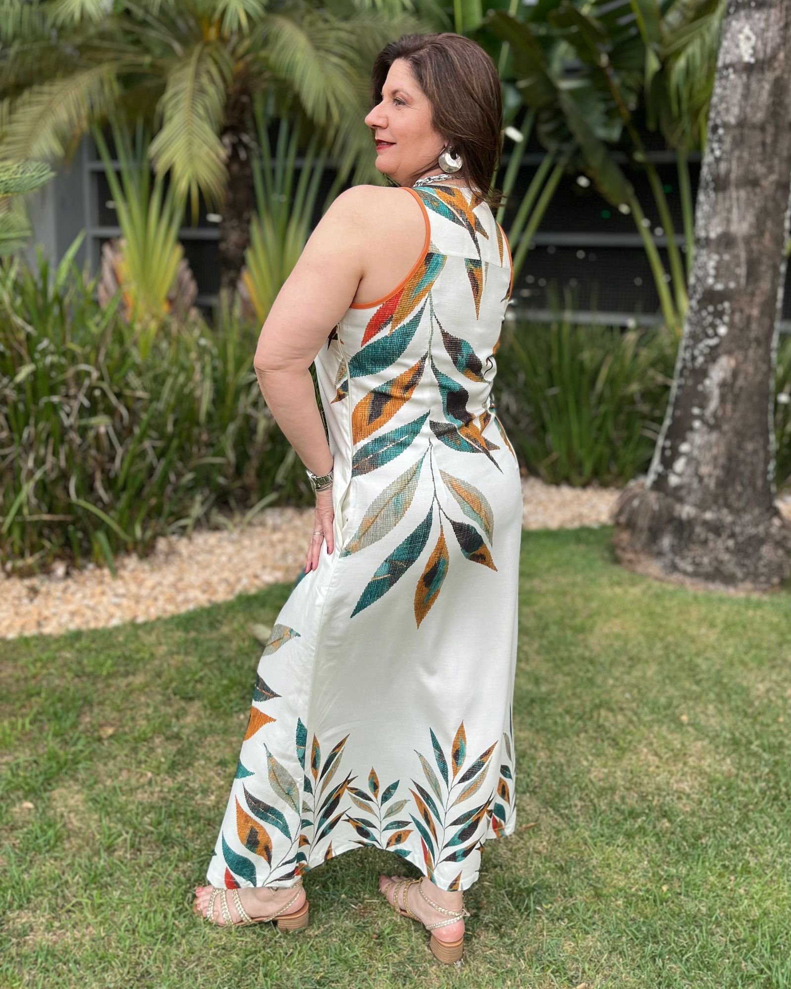 Vestido Off Estampado Flora Viés - Imagem 3